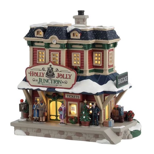 Stazione Holly Jolly Junction H 20 cm Edificio Illuminato Lemax - 45274 - immagine 3