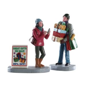 Compere di Coppia Shopping Teamwork H 7 cm, set di 2 pezzi Personaggio Lemax - 82584