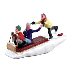 Bambini sullo Slittino Toboggan Trouble H 6 cm Personaggio Lemax - 42248