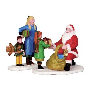Babbo Natale Consegna i Regali Presents From Santa H 7 cm, set di 2 pezzi Personaggio Lemax - 42245