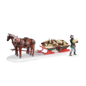 Slitta con Legna Firewood Delivery H 8 cm Lemax - 13559
