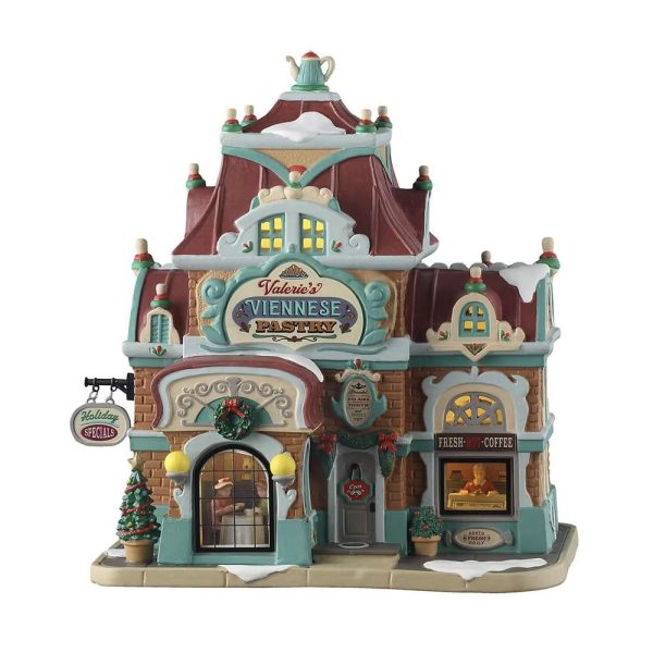 Pasticceria Valerie's Viennese Pastry H 22 cm Edificio Illuminato Lemax - 55345