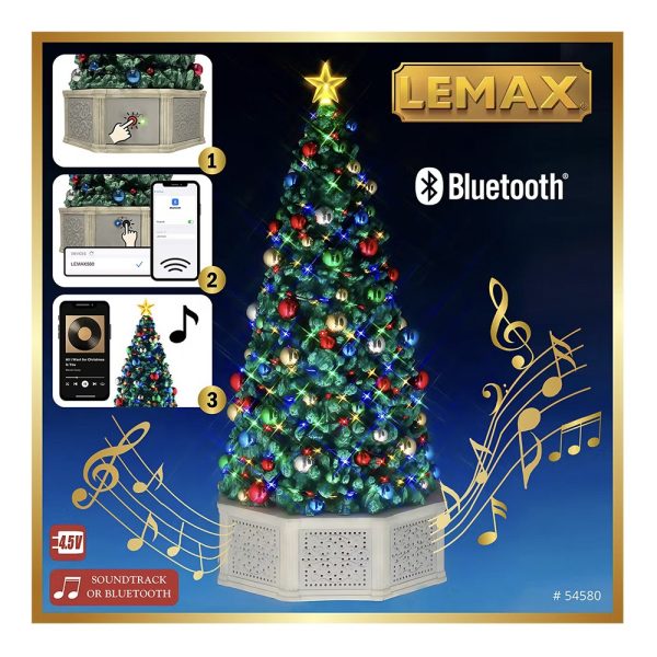 Albero di Natale Musicale Have a Blue(tooth) Christmas (Tree) H 39 cm Lemax - 54580 - immagine 3