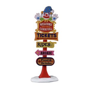 Cartello Benvenuti alla Fiera! Carnival Welcome Sign H 9 cm Accessorio Lemax - 54465