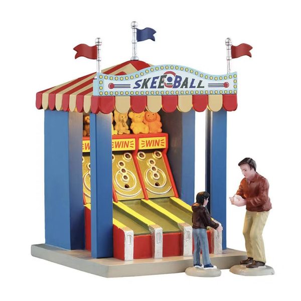 Bancarella del Centro al Bersaglio Skee Ball Game H 15 cm, set di 3 pezzi Chiosco del Luna Park Illuminato Lemax - 54461 - immagine 3