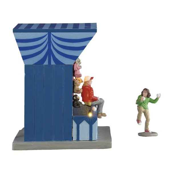Bancarella delle Lattine Crash Cans Game H 12 cm, set di 2 pezzi Chiosco del Luna Park Illuminato Lemax - 54460 - immagine 4