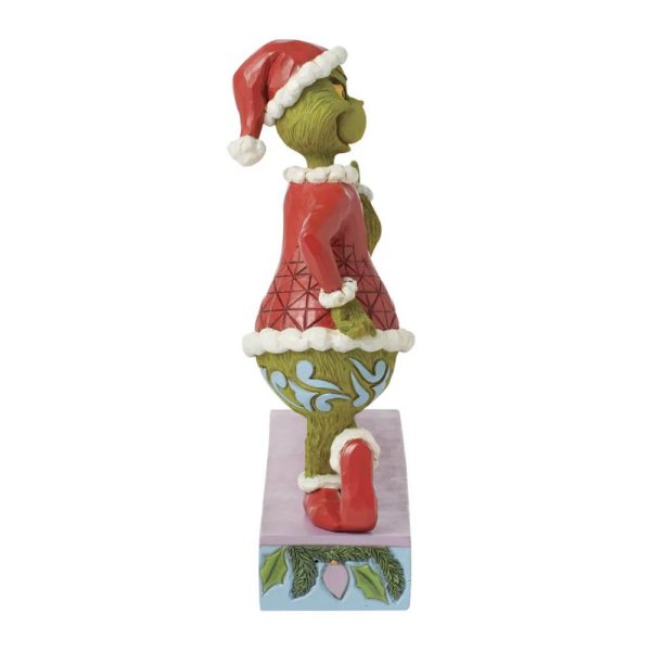 Grinch con Scritta "Merry Grinchmas" in Resina Jim Shore Grinch Collection - L 23,5 X H 18 cm - immagine 4