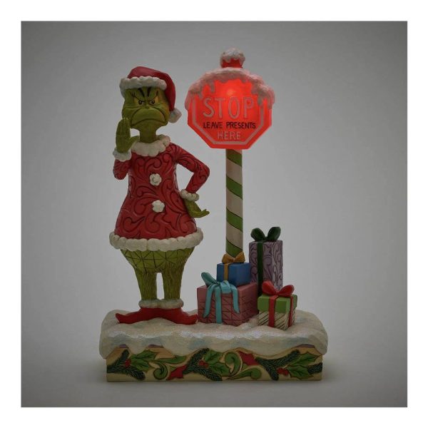 Grinch alla Fermata dei Regali in Resina Jim Shore Grinch Collection - L 17 X H 24 cm - immagine 4