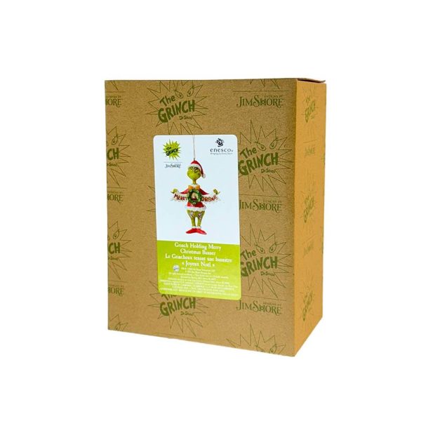 Grinch con Festone Merry Christmas in Resina Jim Shore Grinch Collection - H 13 cm - immagine 4