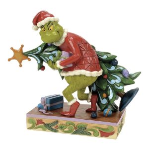 Grinch che Ruba un Albero di Natale in Resina Jim Shore Grinch Collection - L 20 X H 19 cm