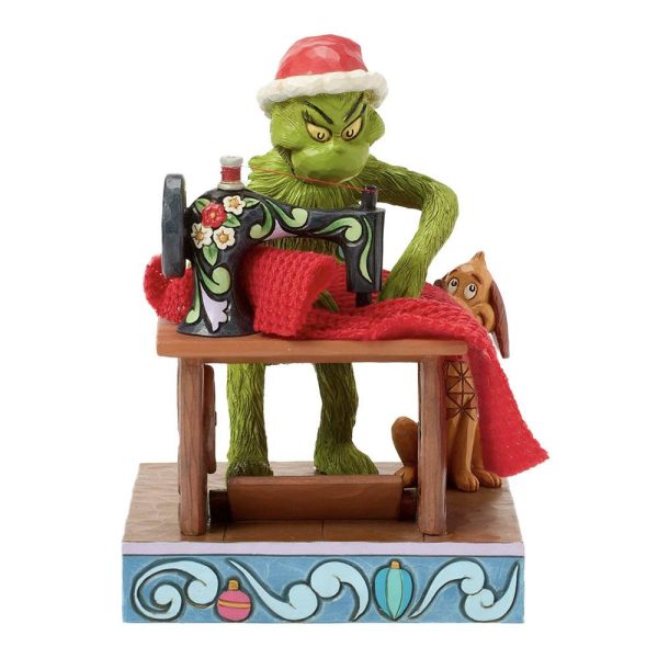 Grinch alla Macchina da Cucire in Resina Jim Shore Grinch Collection - L 11 X H 16 cm - immagine 2