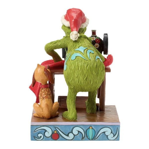 Grinch alla Macchina da Cucire in Resina Jim Shore Grinch Collection - L 11 X H 16 cm - immagine 3