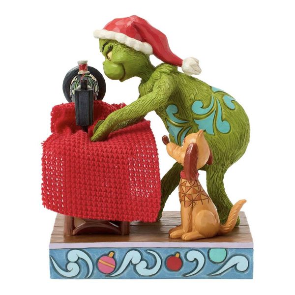 Grinch alla Macchina da Cucire in Resina Jim Shore Grinch Collection - L 11 X H 16 cm - immagine 4