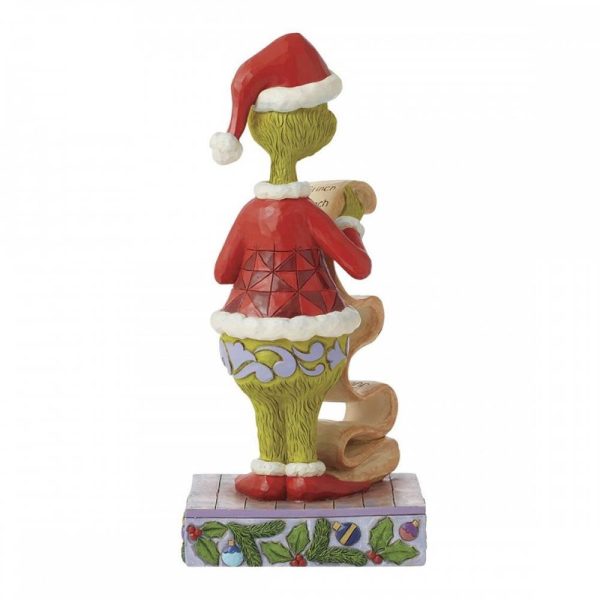 Grinch con Lista dei Bimbi Buoni e Cattivi in Resina Jim Shore Grinch Collection - L 10 X H 22 cm - immagine 2