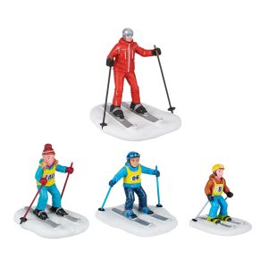 Lezione di Sci Ski Teacher With Children H 7 cm, set di 4 pezzi Personaggio LuVille - 1180676