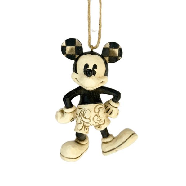 Mickey Mouse Topolino Bianco e Nero Vintage in Resina Jim Shore Disney Tradition - H 9 cm