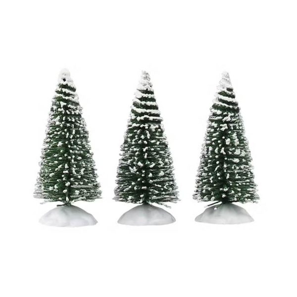 Abeti Innevati Bristle Tree Mini H 6 cm, set di 3 pezzi Accesorio Lemax - 04763