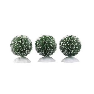 Bossi Innevati Round Bristle Tree H 3 cm, set di 3 pezzi Accessori Lemax - 14006