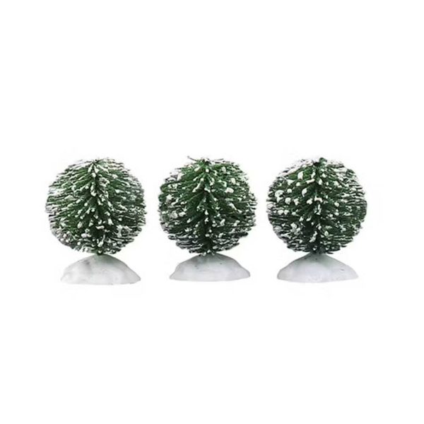 Bossi Innevati Round Bristle Tree H 3 cm, set di 3 pezzi Accessori Lemax - 14006