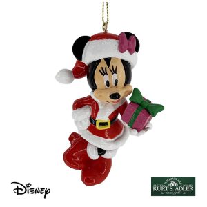 Topolina Minnie Mouse Babbo Natale Personaggio in Resina ©Disney Mickey and Friends Kurt Adler - H 9 cm