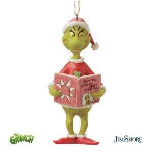 Grinch con Libro Personaggio in Resina Grinch Collection by Jim Shore - H 14 cm