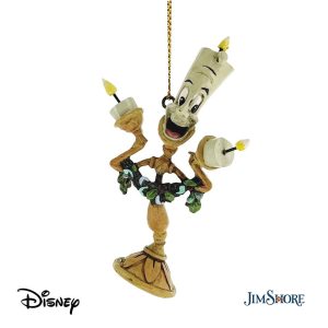 Candelabro Lumière Personaggi de La Bella e la Bestia in Resina ©Disney Tradition by Jim Shore - H 9 cm