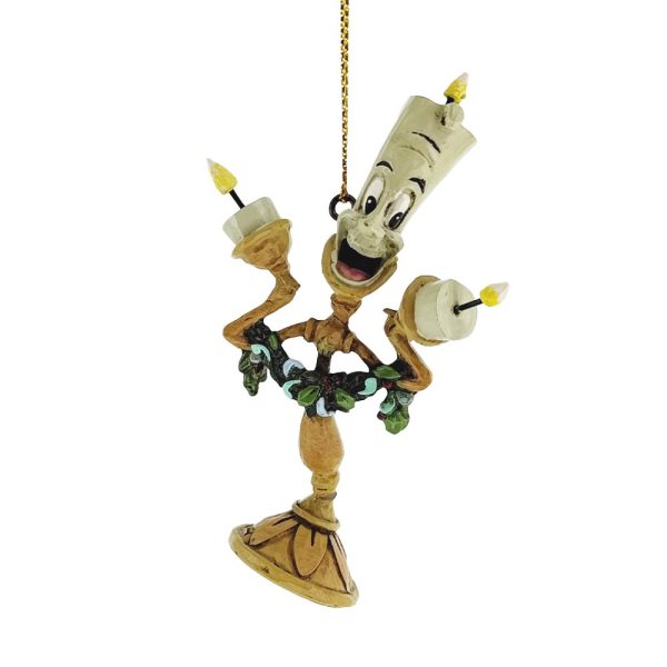 Candelabro Lumière Personaggi de La Bella e la Bestia in Resina ©Disney Tradition by Jim Shore - H 9 cm - immagine 2