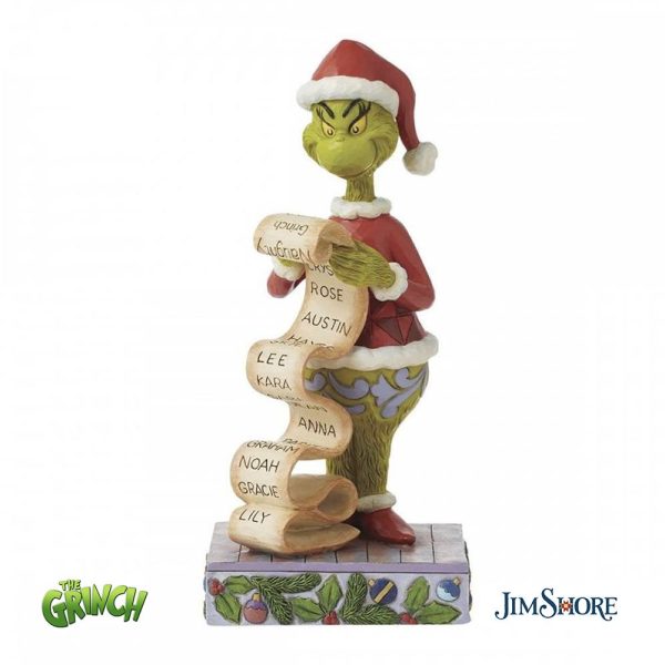 Grinch con Lista dei Bimbi Buoni e Cattivi Personaggio in Resina Grinch Collection by Jim Shore - H 22 cm