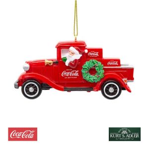 Babbo Natale su Furgoncino Coca-Cola® in Resina Kurt Adler - H 7 cm
