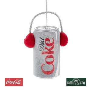 Lattina Coca-Cola® con Cuffie in Plastica Kurt Adler - H 10 cm