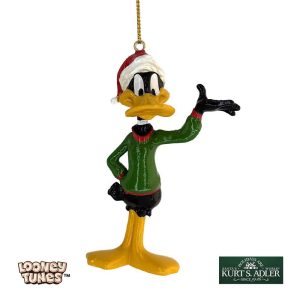 Papero Duffy Duck Personaggio Looney Tunes™ in Resina Kurt Adler - H 9 cm