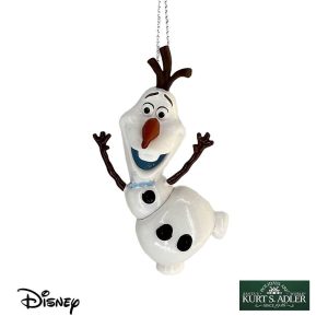Pupazzo di Neve Olaf Contento Personaggio Disney© Frozen in Resina Kurt Adler - H 7 cm