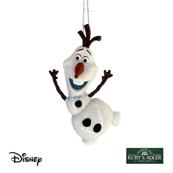 Pupazzo di Neve Olaf Contento Personaggio Disney© Frozen in Resina Kurt Adler - H 7 cm