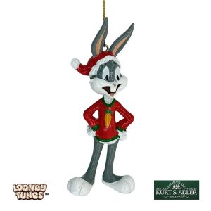 Coniglio Bugs Bunny Personaggio Looney Tunes™ in Resina Kurt Adler - H 11 cm