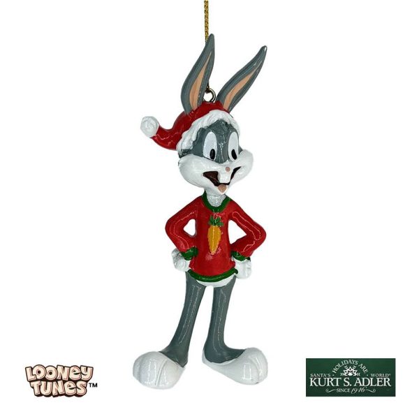 Coniglio Bugs Bunny Personaggio Looney Tunes™ in Resina Kurt Adler - H 11 cm