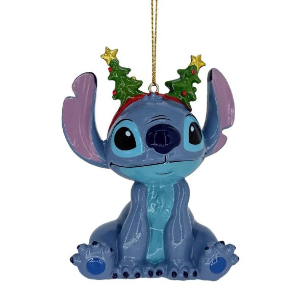 Stitch con Cerchietto Natalizio Personaggio Disney© Stitch in Resina Kurt Adler - H 10 cm - immagine 2