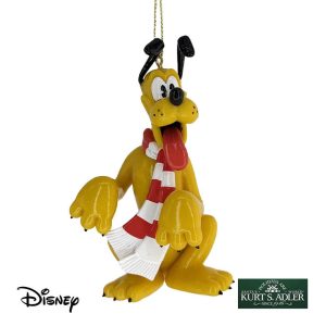 Pluto con Sciarpa Personaggio ©Disney Mickey and Friends in Resina Kurt Adler - H 10 cm