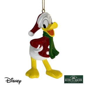 Paperino con Abiti Natalizi Personaggio ©Disney Mickey and Friends in Resina Kurt Adler - H 9 cm