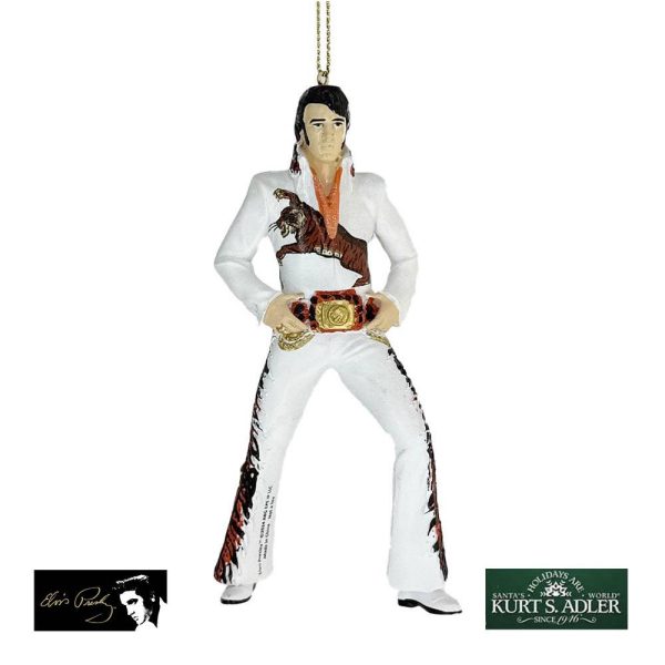 Elvis Presley con Tuta Tigrata in Resina Elvis Presley® Kurt Adler - H 13 cm