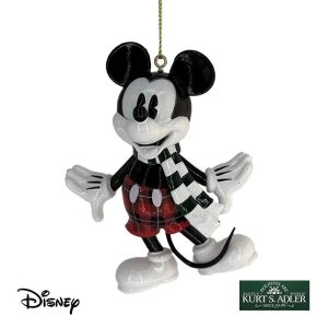 Topolino Mickey Mouse Vintage in Bianco e Nero Personaggio ©Disney Mickey and Friends in Resina Kurt Adler - H 9 cm