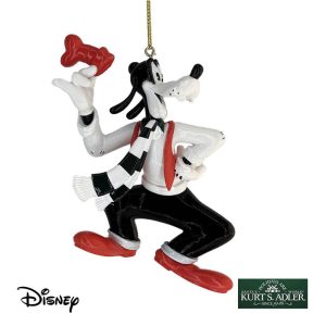 Pippo Vintage in Bianco e Nero Personaggio ©Disney Mickey and Friends in Resina Kurt Adler - H 9 cm