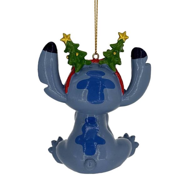 Stitch con Cerchietto Natalizio Personaggio Disney© Stitch in Resina Kurt Adler - H 10 cm - immagine 3