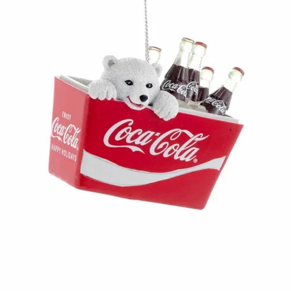 Cucciolo di Orso Polare con Bottiglie Dentro a Frigo Coca-Cola® Kurt Adler - H 6 cm - immagine 2