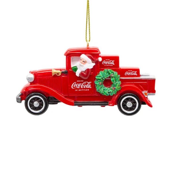 Babbo Natale su Furgoncino Coca-Cola® in Resina Kurt Adler - H 7 cm - immagine 2