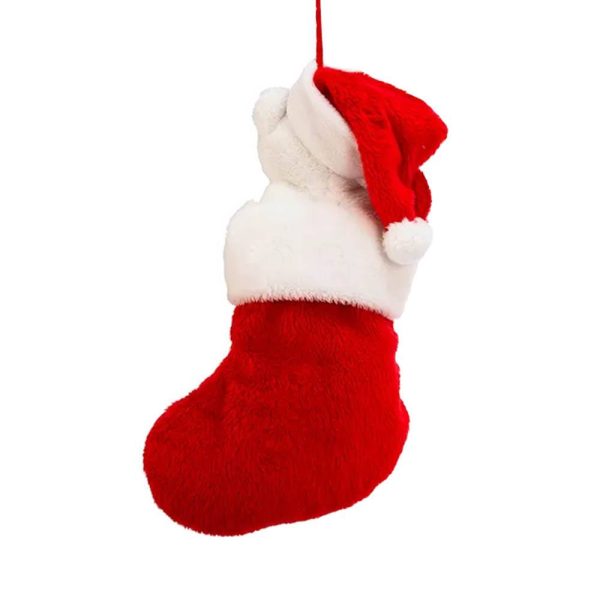 Orso Polare con Calza Natalizia Coca-Cola® in Peluche Kurt Adler - H 18 cm - immagine 4