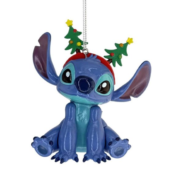 Stitch con Cerchietto Natalizio Personaggio Disney© Stitch in Resina Kurt Adler - H 9 cm - immagine 2