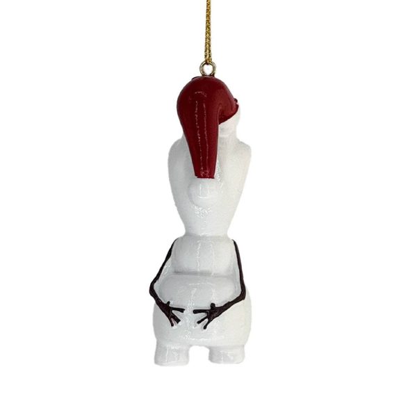 Pupazzo di Neve Olaf con Cappello di Natale Personaggio Disney© Frozen in Resina Kurt Adler - H 8 cm - immagine 4