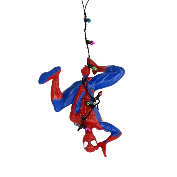 Spider Man con Luci Natalizie Marvel in Resina Kurt Adler - H 18 cm - immagine 2