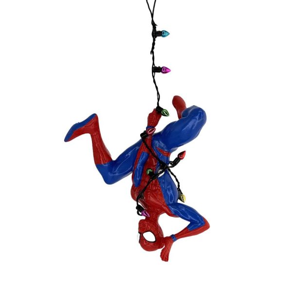 Spider Man con Luci Natalizie Marvel in Resina Kurt Adler - H 18 cm - immagine 3