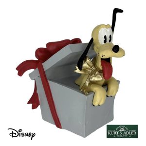 Pluto in Pacco Regalo Personaggio in Resina ©Disney Mickey and Friends Kurt Adler - H 21 cm